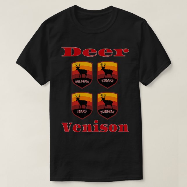 Deer Meat For Dinner Venison Retro  T-Shirt (Design Front)