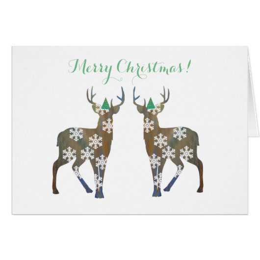 Deer Merry Christmas Postcard (Front Horizontal)