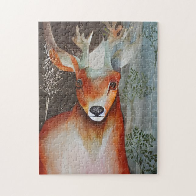 Deer Mixed Media Jigsaw Puzzle (Vertical)