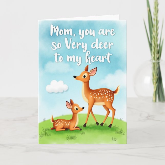 Deer Mom Mothers Day Art Card (Front)