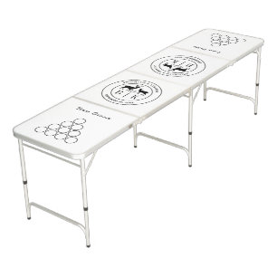 Deer Monogram Rustic Country Wedding Couple Name Beer Pong Table