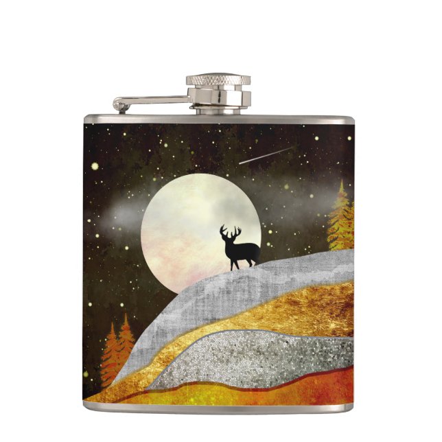 Deer Moon Landscape Flask (Front)