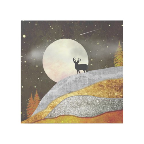 Deer Moon Landscape Gallery Wrap