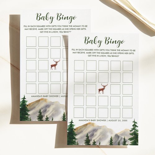 Deer Mountaions Baby Bingo Baby Shower