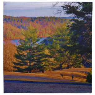 Deer & Mt. Lake Cloth Napkin