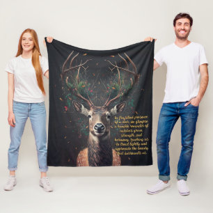 Deer Nature Quote Fleece Blanket