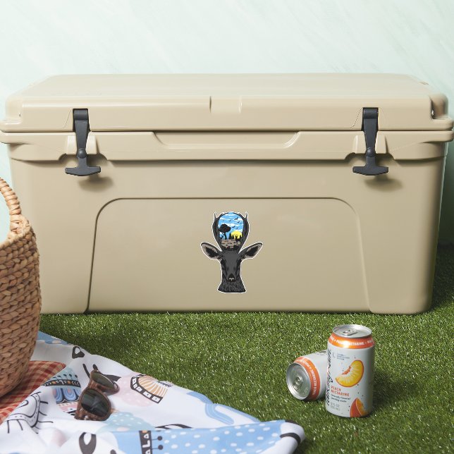 Deer Nature Wilderness Sunrise Sticker (Cooler)
