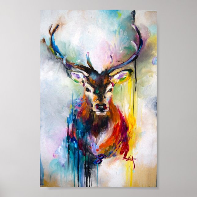deer oil painting poster (Front)
