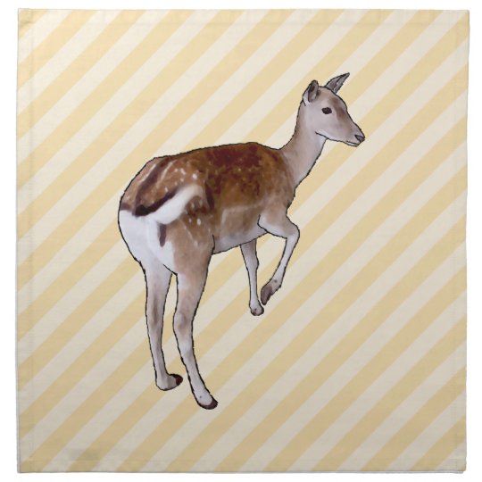 Deer, on Beige Stripes. Napkin