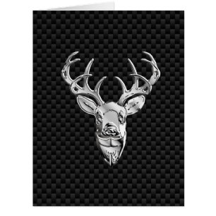 Deer on Carbon Fiber Style Print Cards
