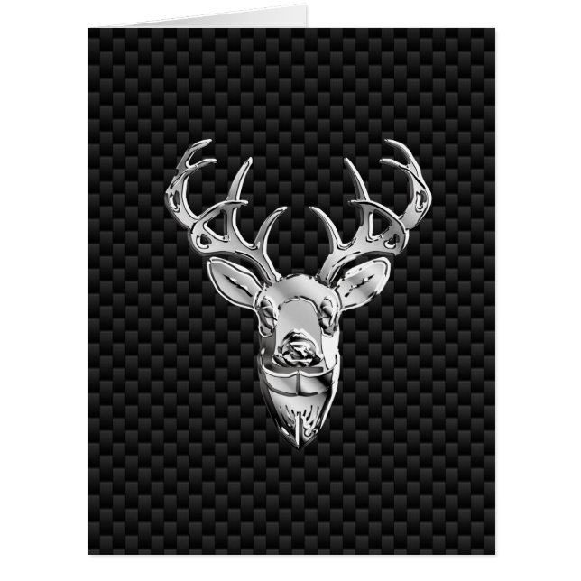 Deer on Carbon Fiber Style Print Cards (Front)