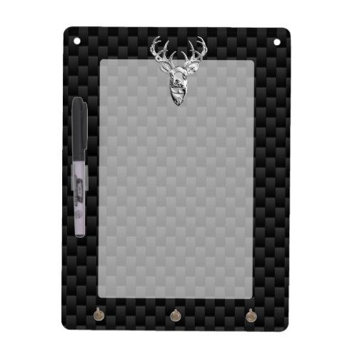 Deer on Carbon Fiber Style Print Dry_Erase Board