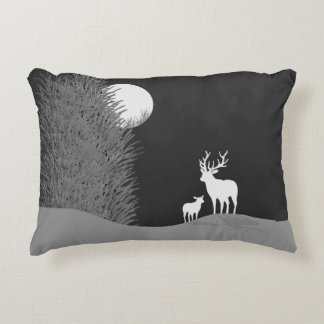 Deer on Moon Lit Hill  Accent Pillow