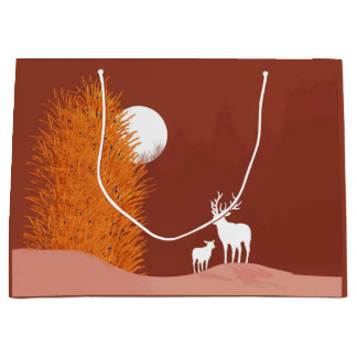 Deer on Moon Lit Hill  Large Gift Bag