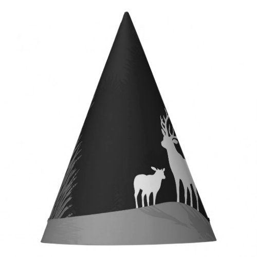 Deer on Moon Lit Hill  Party Hat