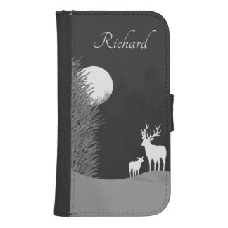 Deer on Moon Lit Hill Personal Galaxy S4 Wallet Case