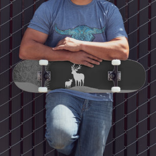 Deer on Moon Lit Hill Skateboard