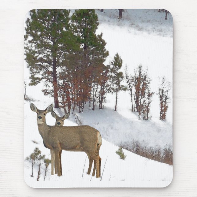 Deer on Mountain Mousepad (Front)