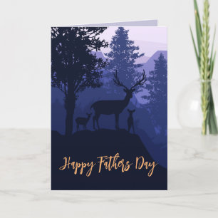 DEER ON MOUNTAIN TOP FATHER'S DAY CARD