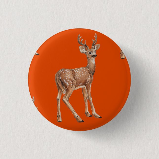 Deer on red button (Front)