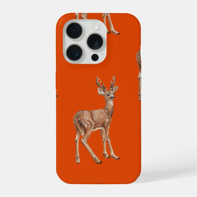 Deer on red iPhone case (Back)