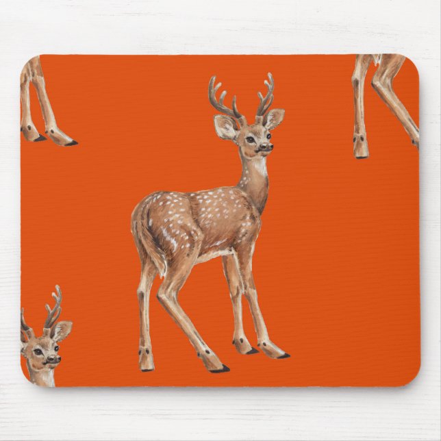 Deer on red mouse pad (Front)