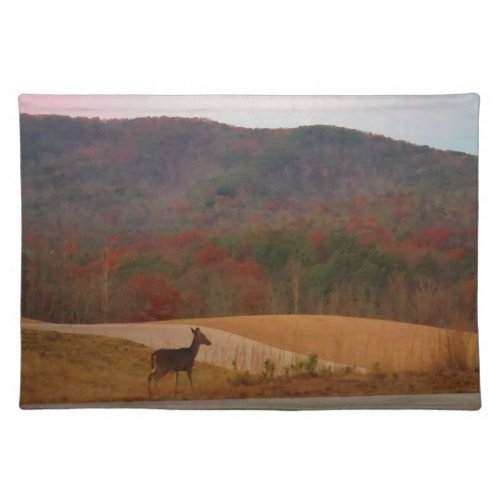 Deer on sunset golf course placemat