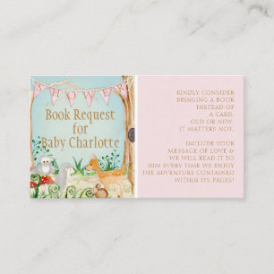 Deer Owl Woodland Forest Animals Book Request Business Card