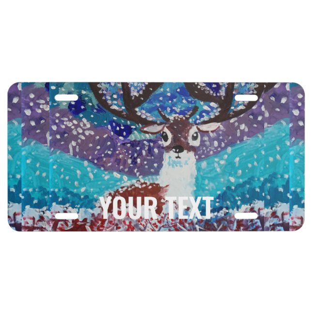 Deer Painting License Plate (Front)