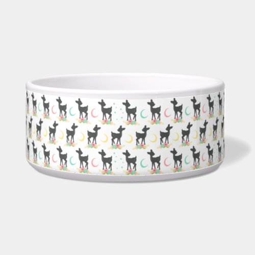 Deer Pattern Baby Deer Boho Flowers Moon Bowl