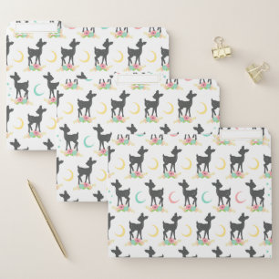 Deer Pattern, Baby Deer, Boho, Flowers, Moon File Folder
