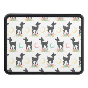 Deer Pattern, Baby Deer, Boho, Flowers, Moon Hitch Cover