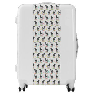 Deer Pattern, Baby Deer, Boho, Flowers, Moon Luggage