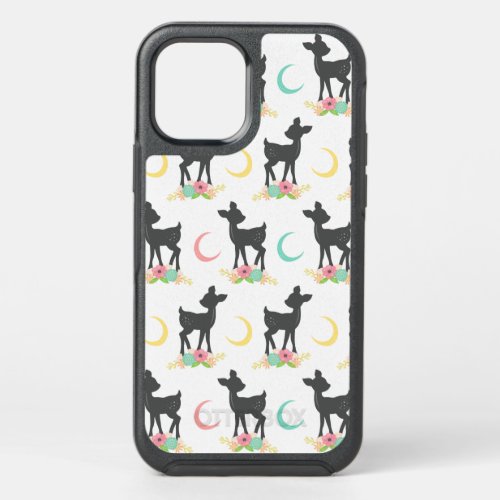 Deer Pattern Baby Deer Boho Flowers Moon OtterBox Symmetry iPhone 12 Case