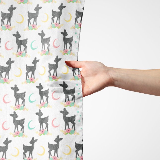 Deer Pattern, Baby Deer, Boho, Flowers, Moon Scarf (Creator Uploaded)
