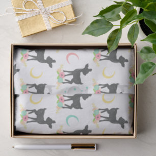 Deer Pattern, Baby Deer, Boho, Flowers, Moon Tissue Paper