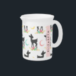 Deer Pattern, Baby Deer, Boho, Flowers, Your Name Beverage Pitcher<br><div class="desc">Cute,  fun and adorable pattern with deer silhouettes,  flowers and moon. Modern and trendy gift,  perfect for the boho lover in your life. Personalize by adding your name,  nickname,  monogram or initials.</div>