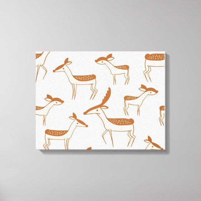 Deer Pattern Design Animal Cute  Postcard Poster Canvas Print (Front)