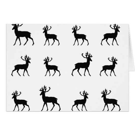 Deer pattern in Black and White Cards (Front Horizontal)