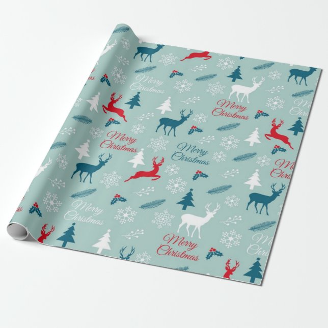 Deer pattern wrapping paper (Unrolled)