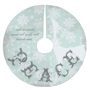 Deer Peace and Good Will Holiday Tree Skirt