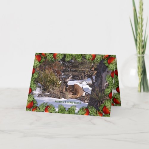 Deer Peace Love Joy Wildlife Christmas Card