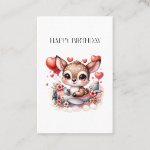 Deer Pilot Birthday Business Card