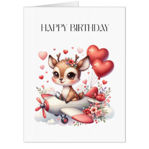 Deer Pilot Birthday Card