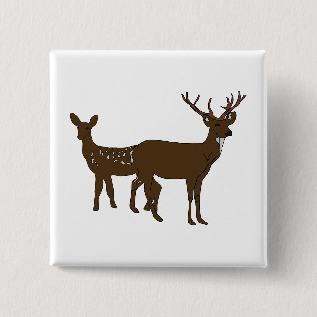 Deer Pinback Button (Front)