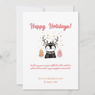 Deer Pine Tree Holiday Art Decor Outdoor Adventure Card