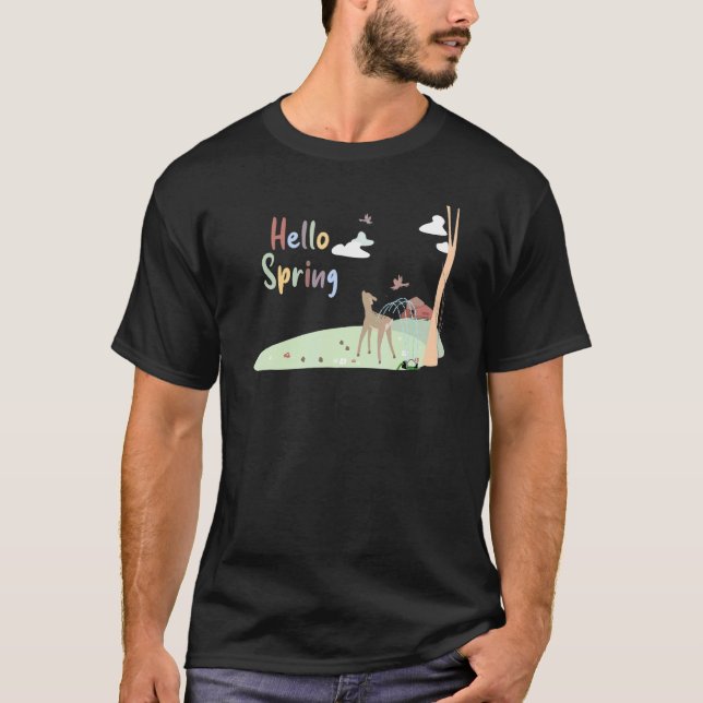 Deer Playing In Sprinkler With Kids  For Deer T-Shirt (Front)