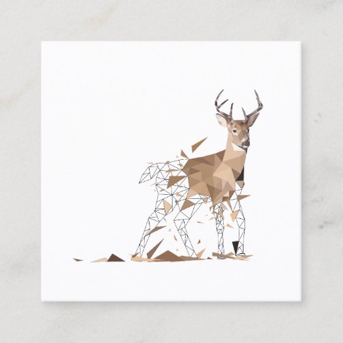 Deer Polygon Art  Square Business Card