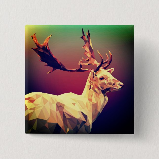 Deer Polygon Design Button (Front)