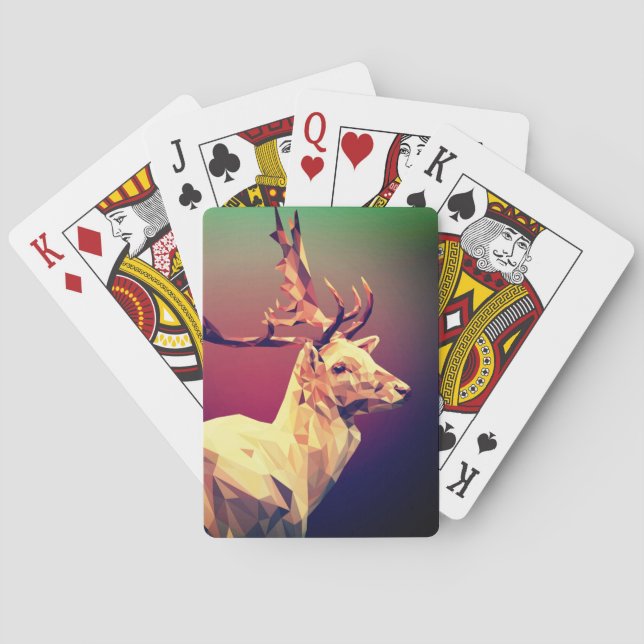 Deer Polygon Design Poker Cards (Back)